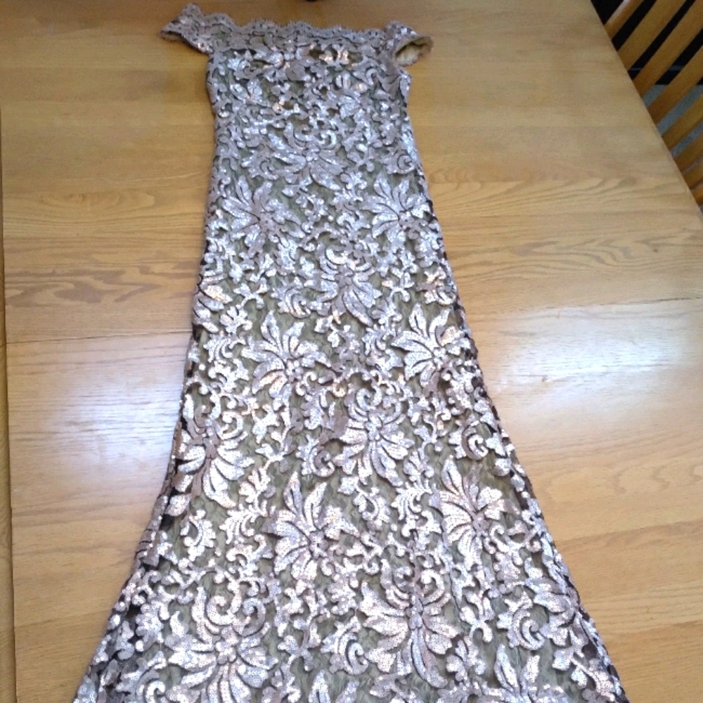 Tadashi shoji off the shoulder dress